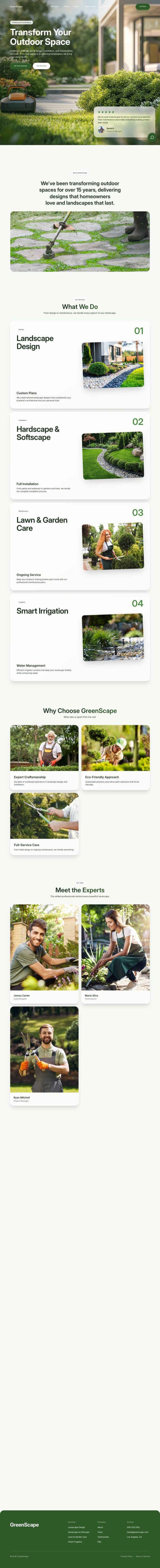 GreenScape, a finished landscaping website