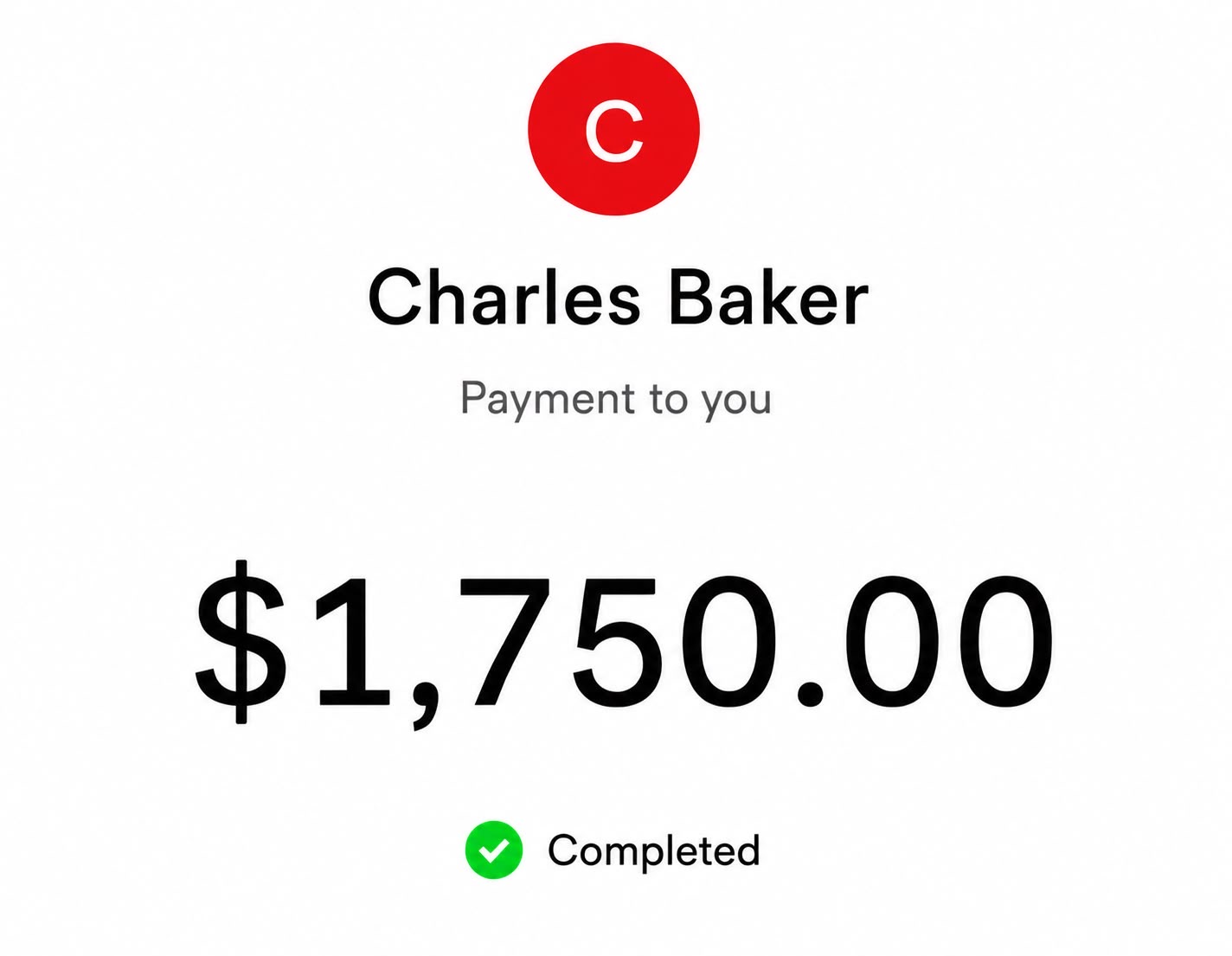 Client payment to Dan, completed