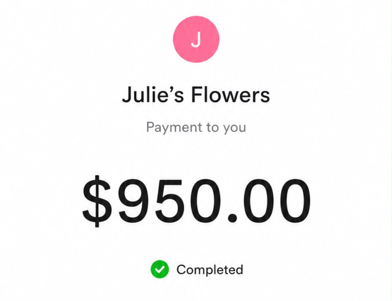 Client payment to Dan, completed