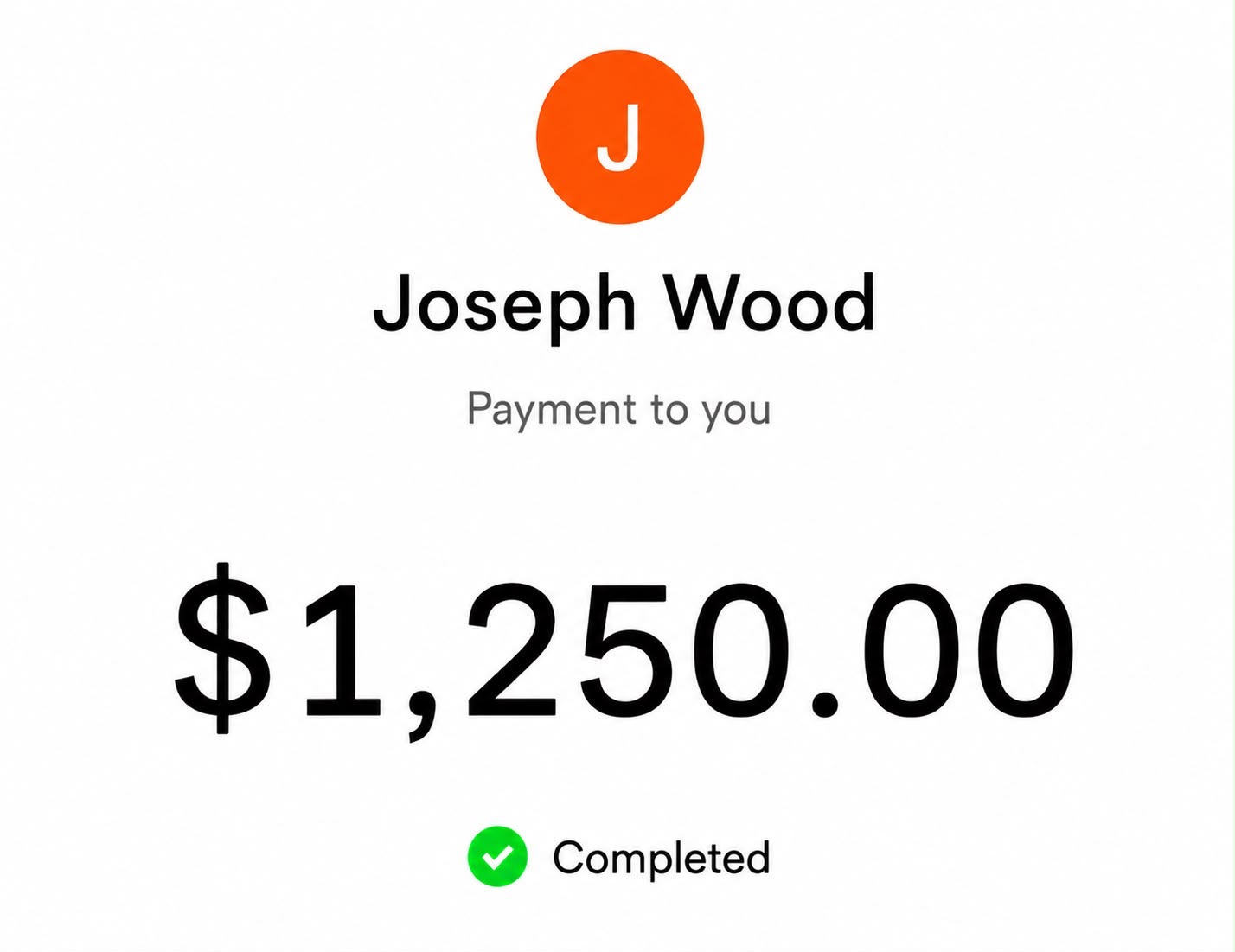 Client payment to Dan, completed
