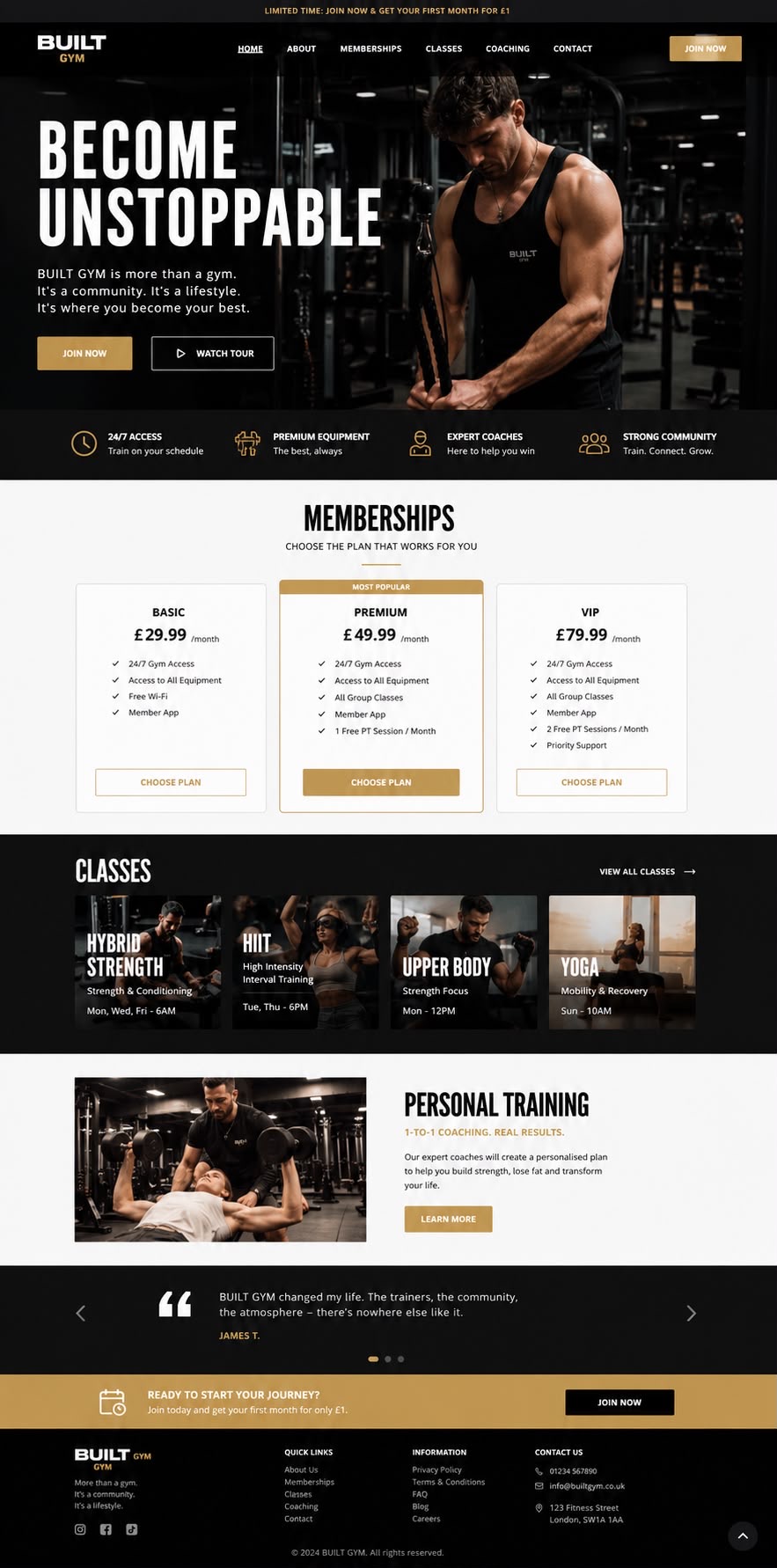 AI built gym website that was sold