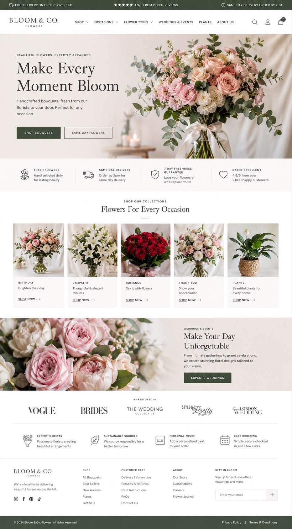 AI built florist website that was sold