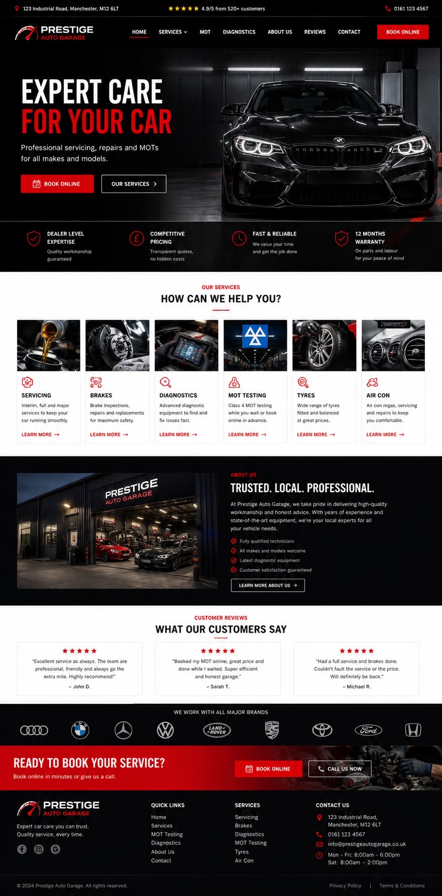 AI built car garage website that was sold